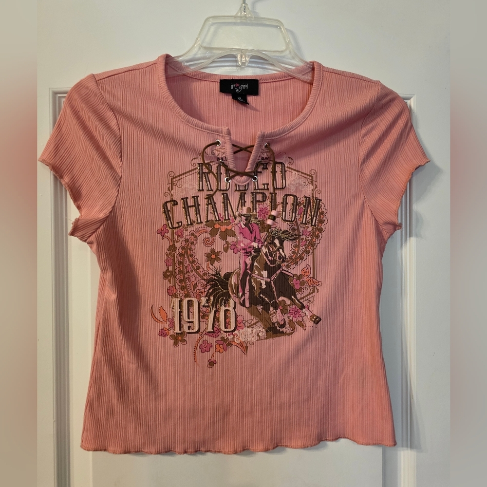 i.n. girl Kids Pink Rodeo Champion Tee